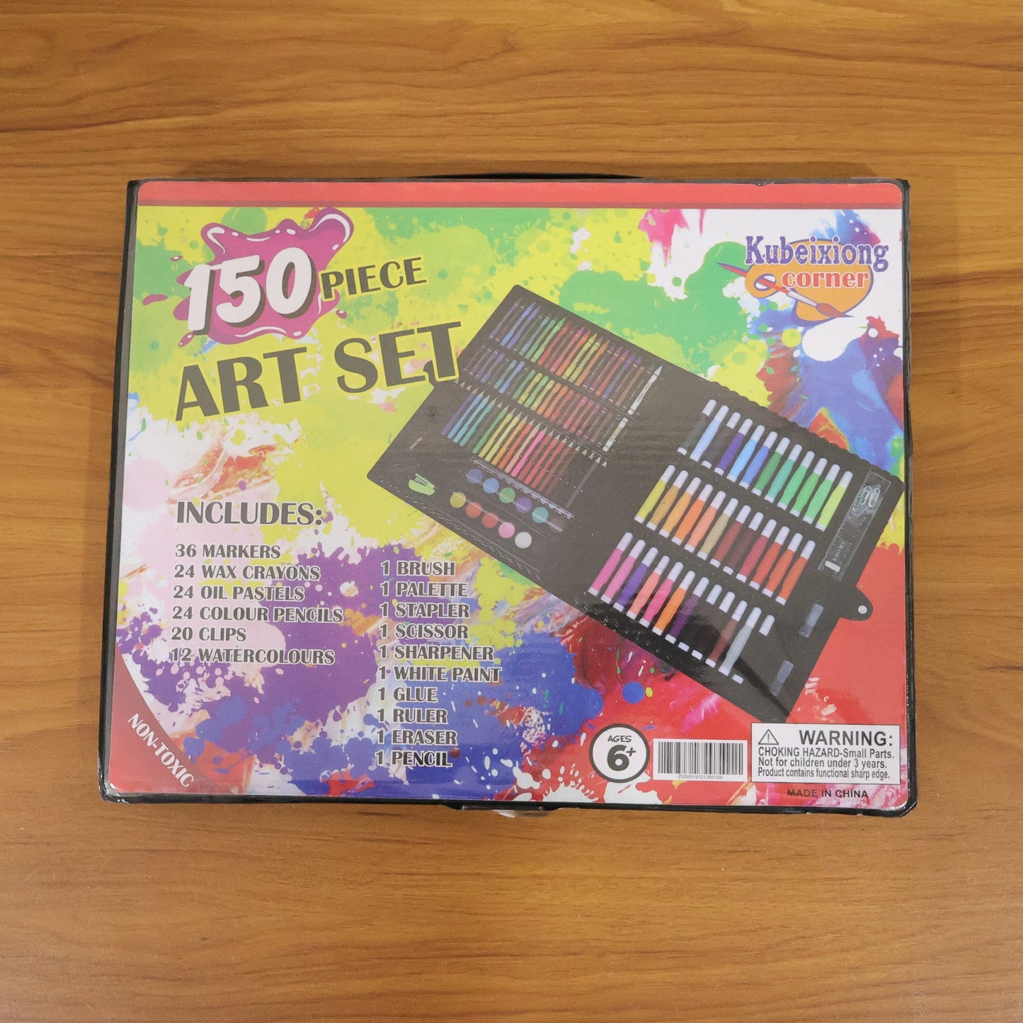 Art and drawing color kit package showcasing full set of coloring supplies