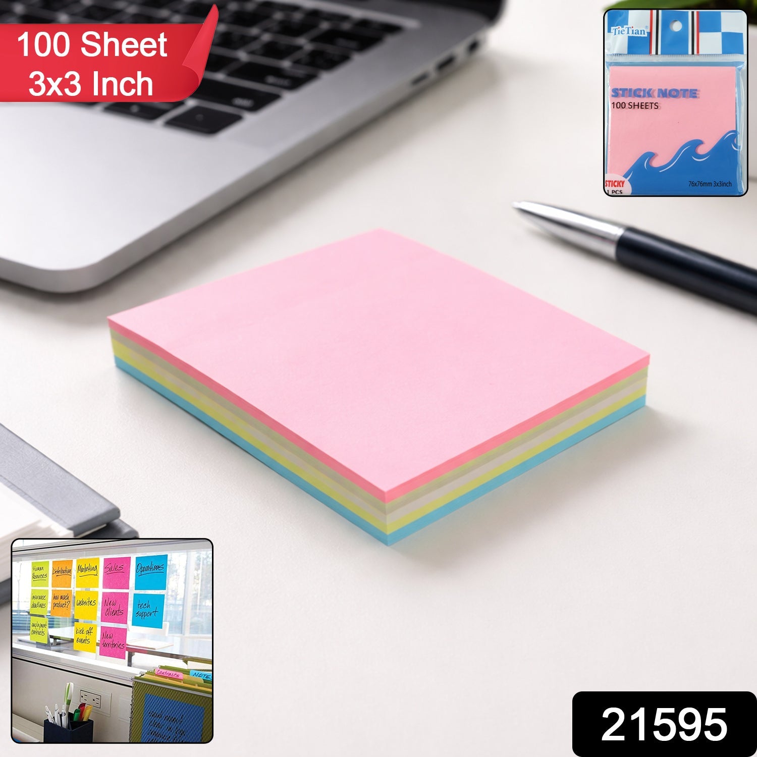 Sticky notes pad from with 100 sheets for quick writing