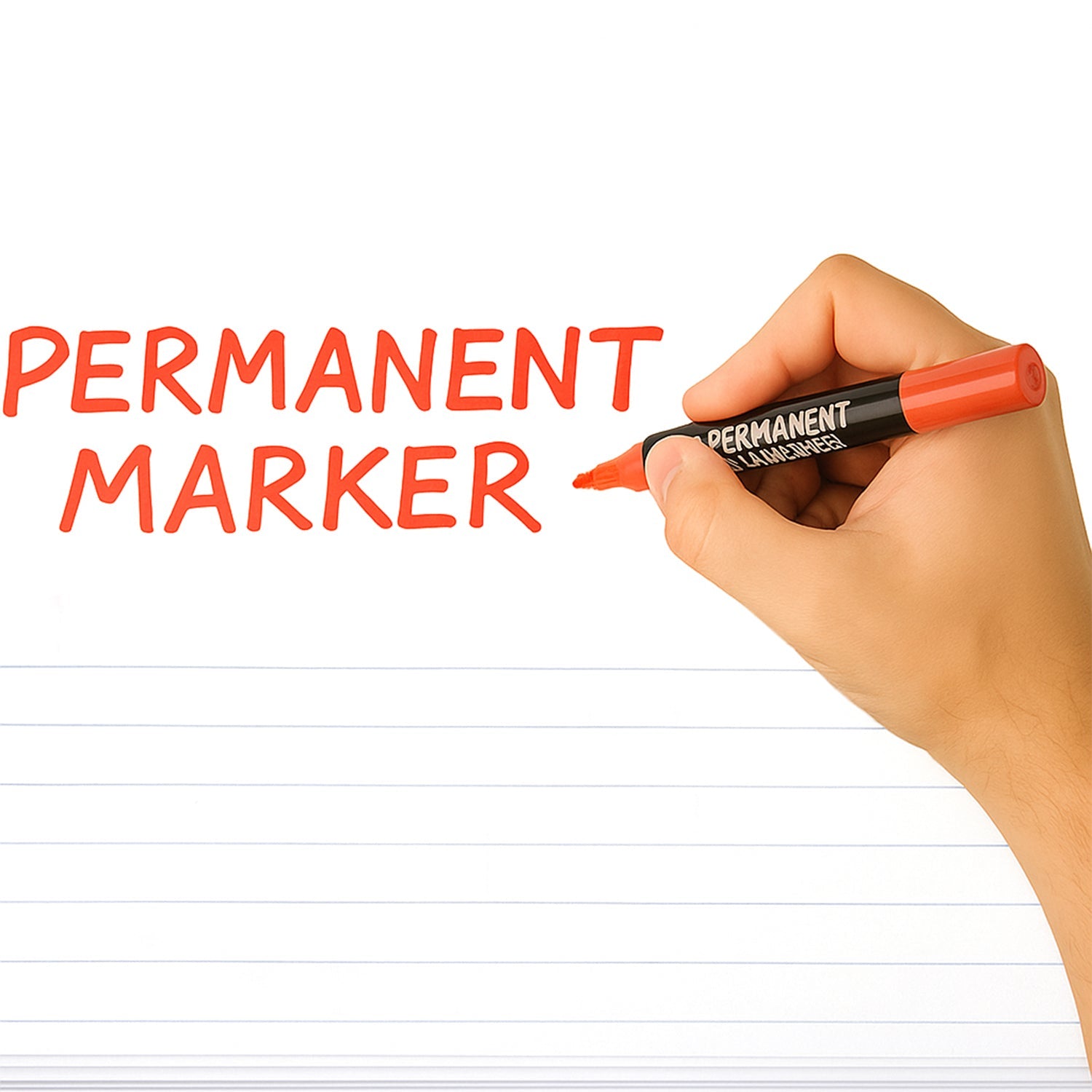 Red permanent marker pen set showing durable plastic body and fine tip