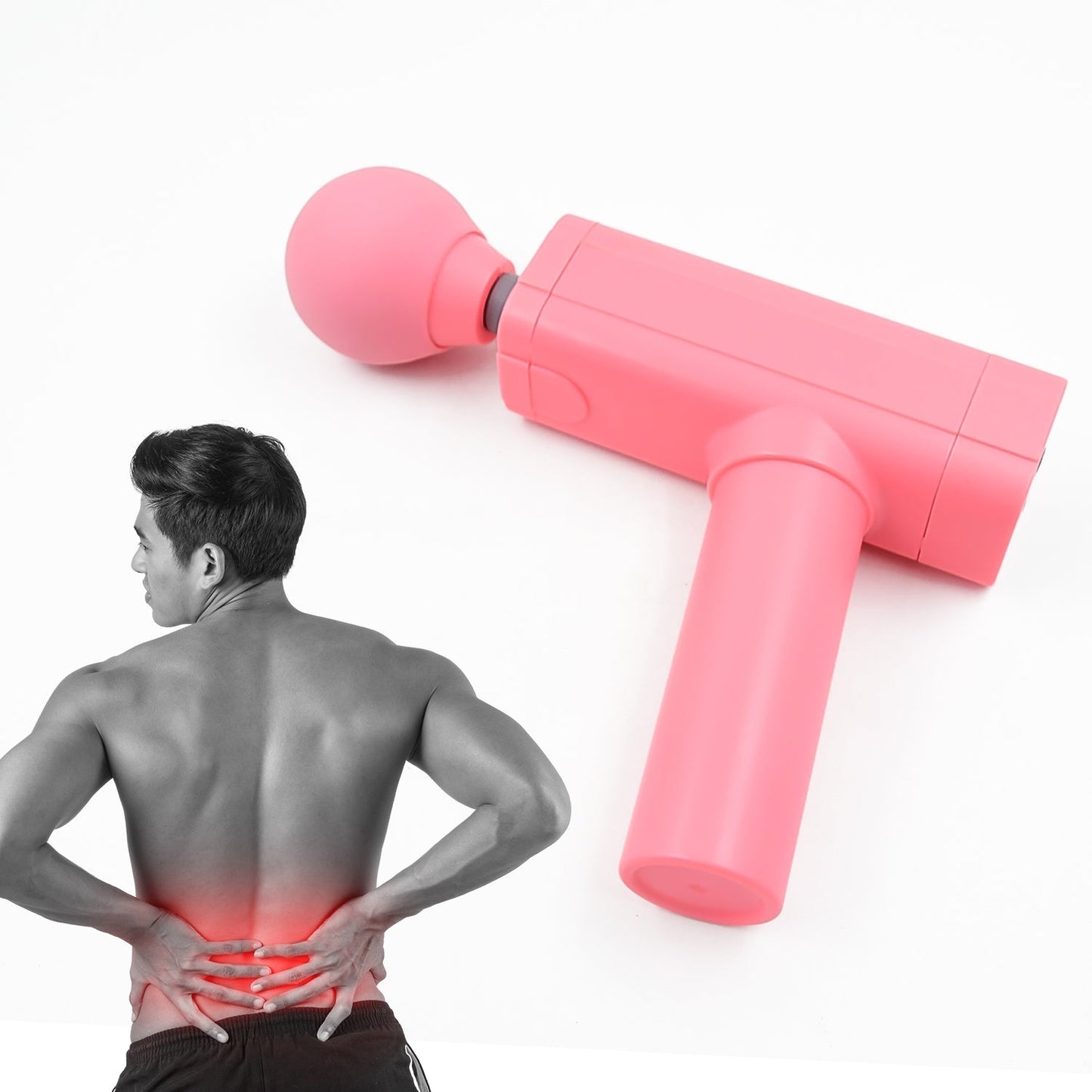Handheld electric massage gun providing targeted relief to a user's arm muscle.