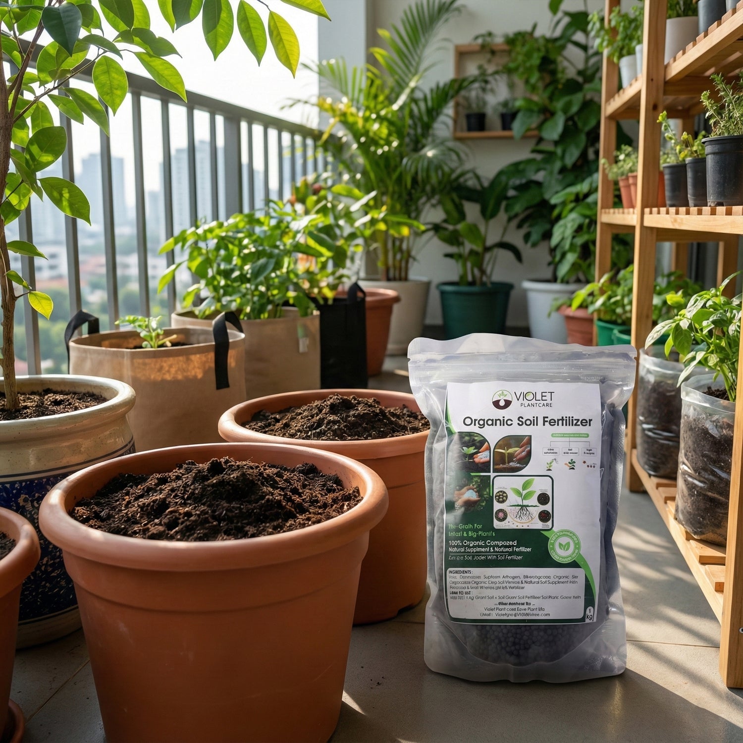 Natural organic plant fertilizer for healthy growth