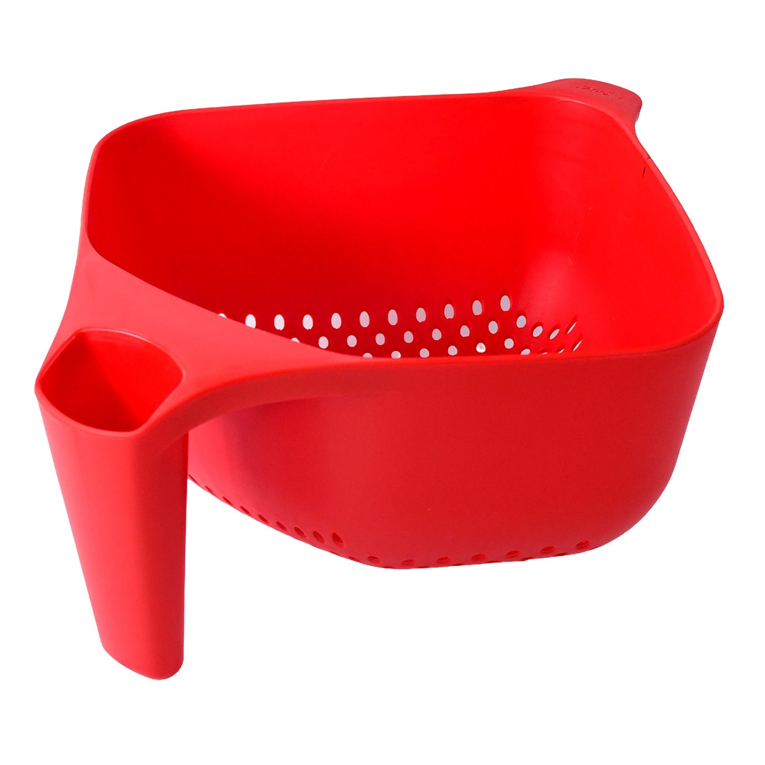 Compact lightweight plastic strainer bowl with smooth interior