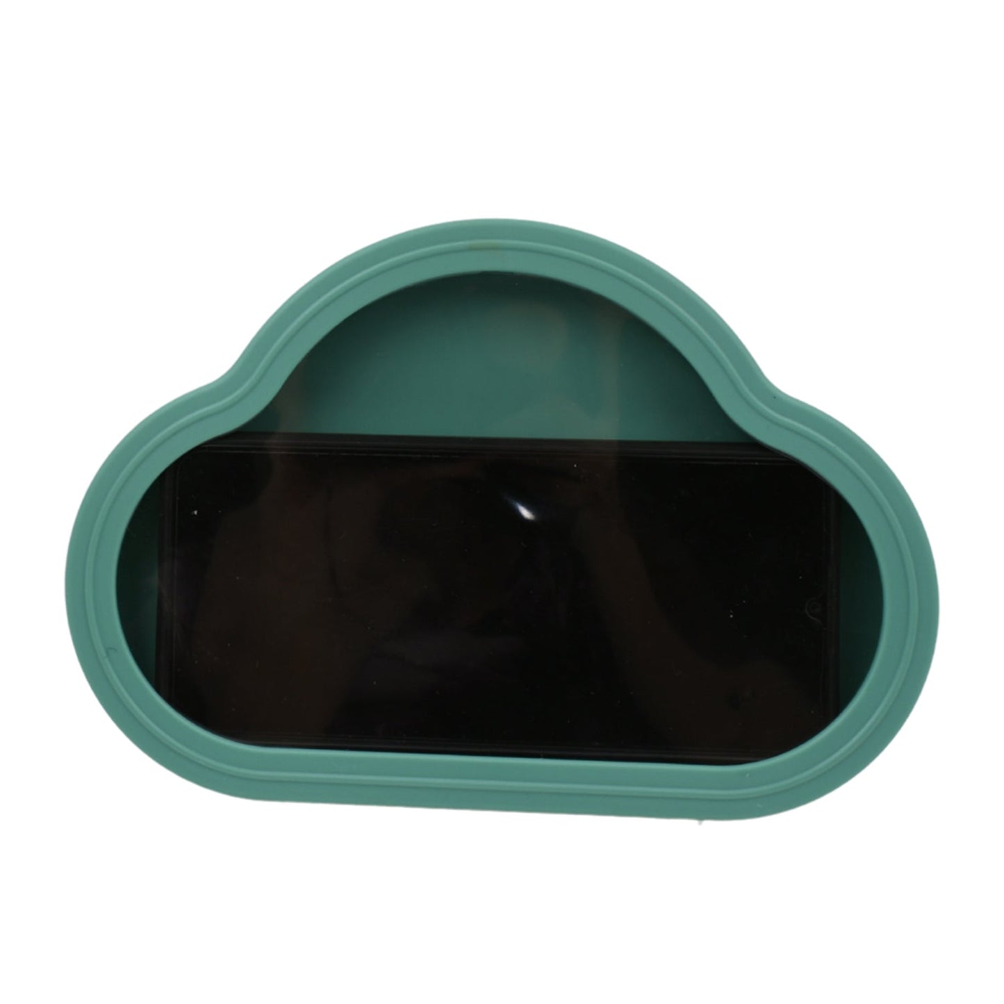 Side view of the waterproof mobile stand case attached to a surface.