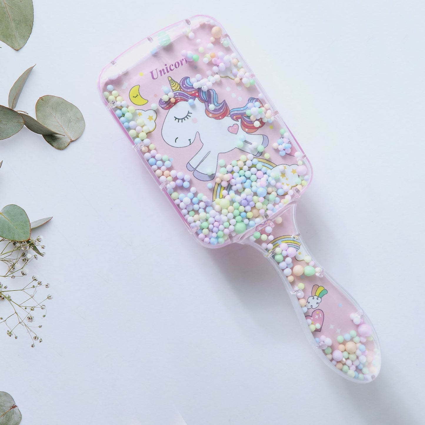 Safe and soft bristles kids hairbrush for fine hair