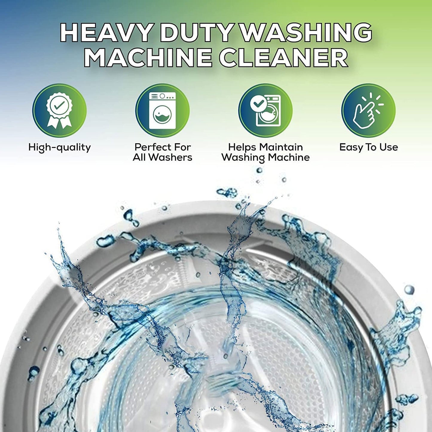 Washing machine cleaner powder for thorough deep cleaning.