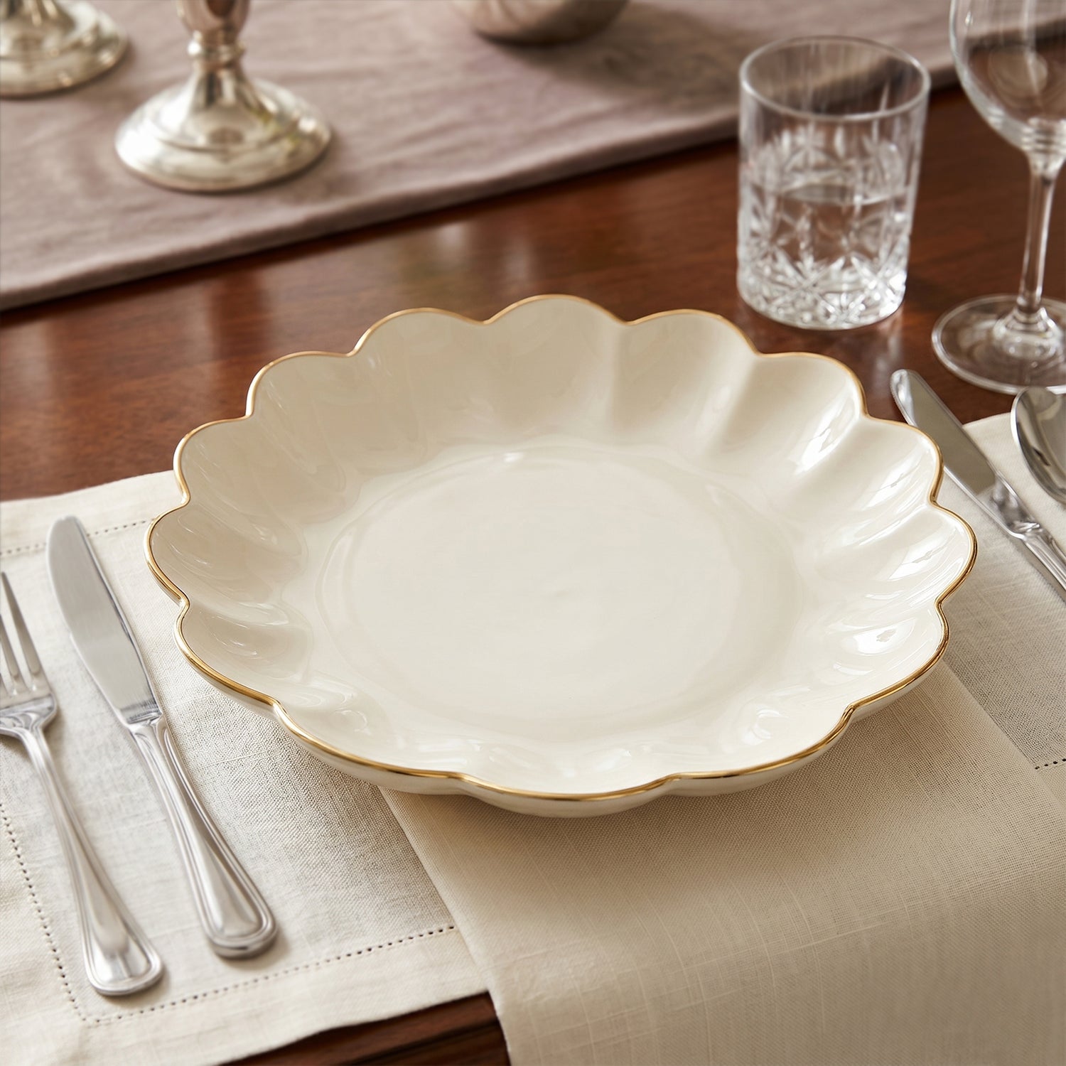 Decorative lotus flower design tray for serving and decor