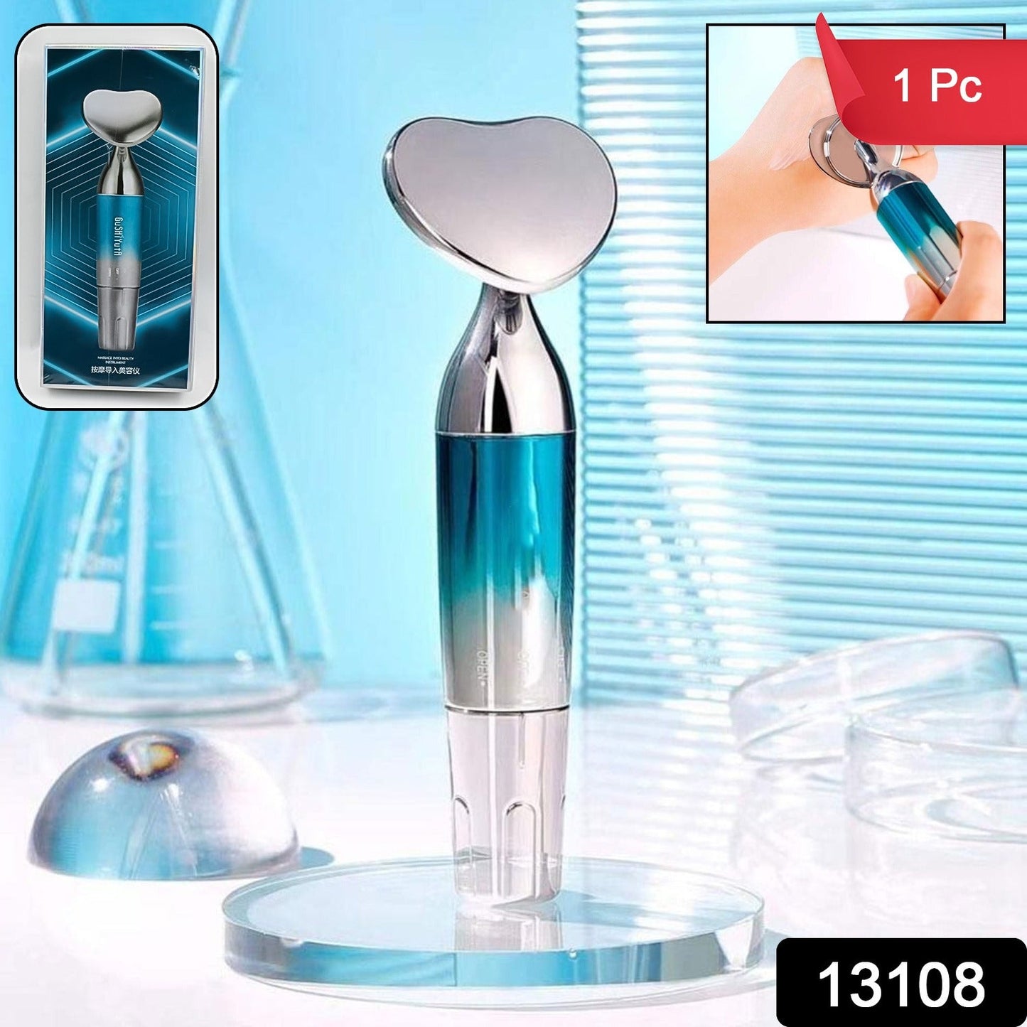 Close-up of the Facial Beauty Device with high-frequency sonic vibrations.