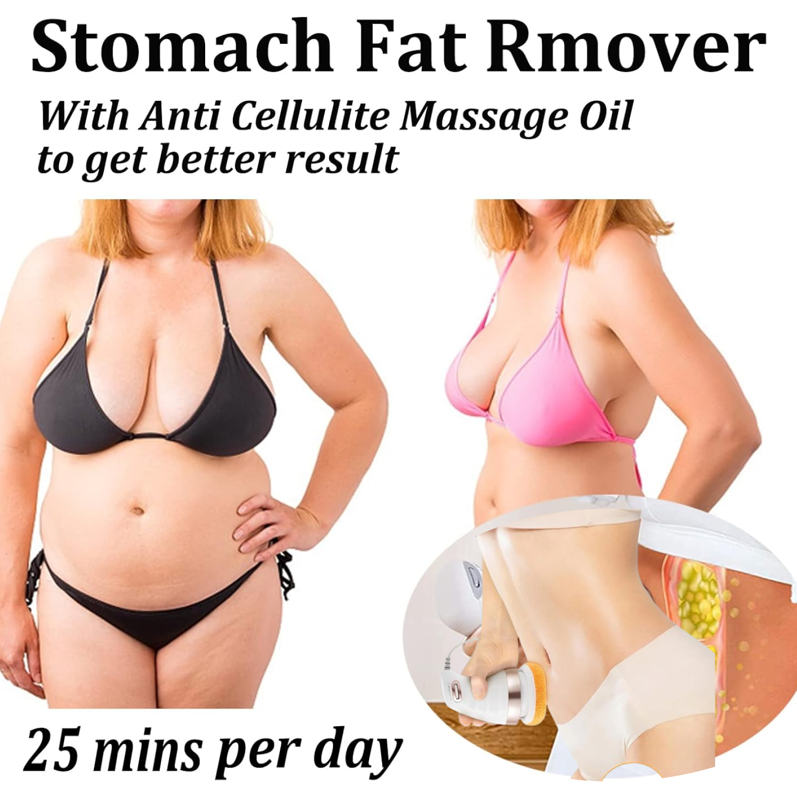 Set of three distinct interchangeable and washable pads for the body massager.