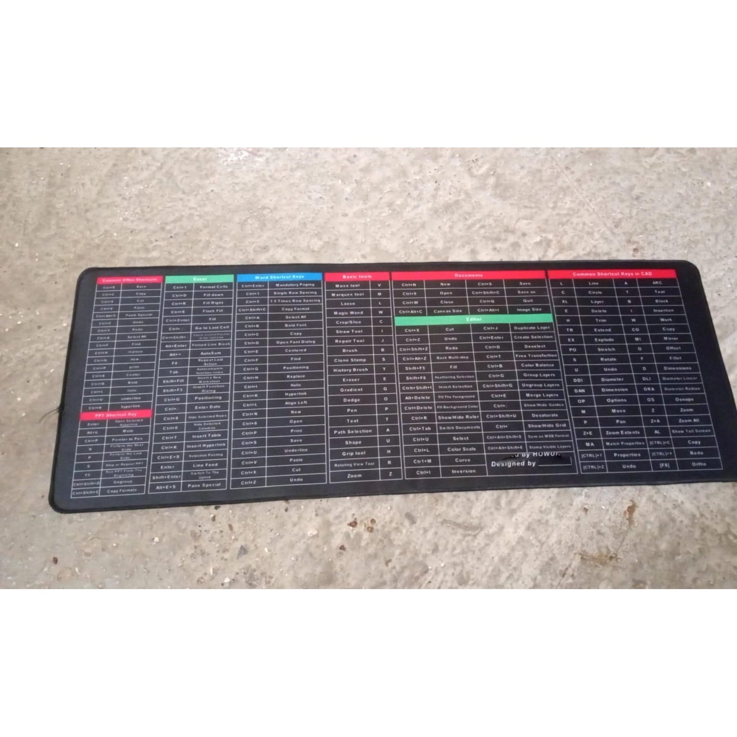 The flexible Shortcut Keyboard Mat rolled up, ready for transport or storage.