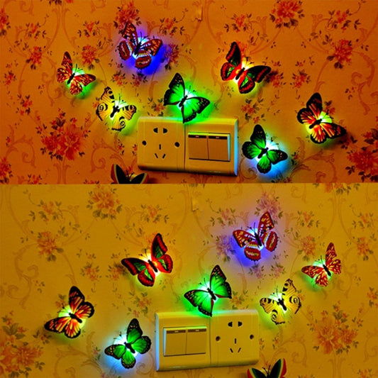 Butterfly 3D Illusion Night Lamp emitting a soft multicolor LED light effect