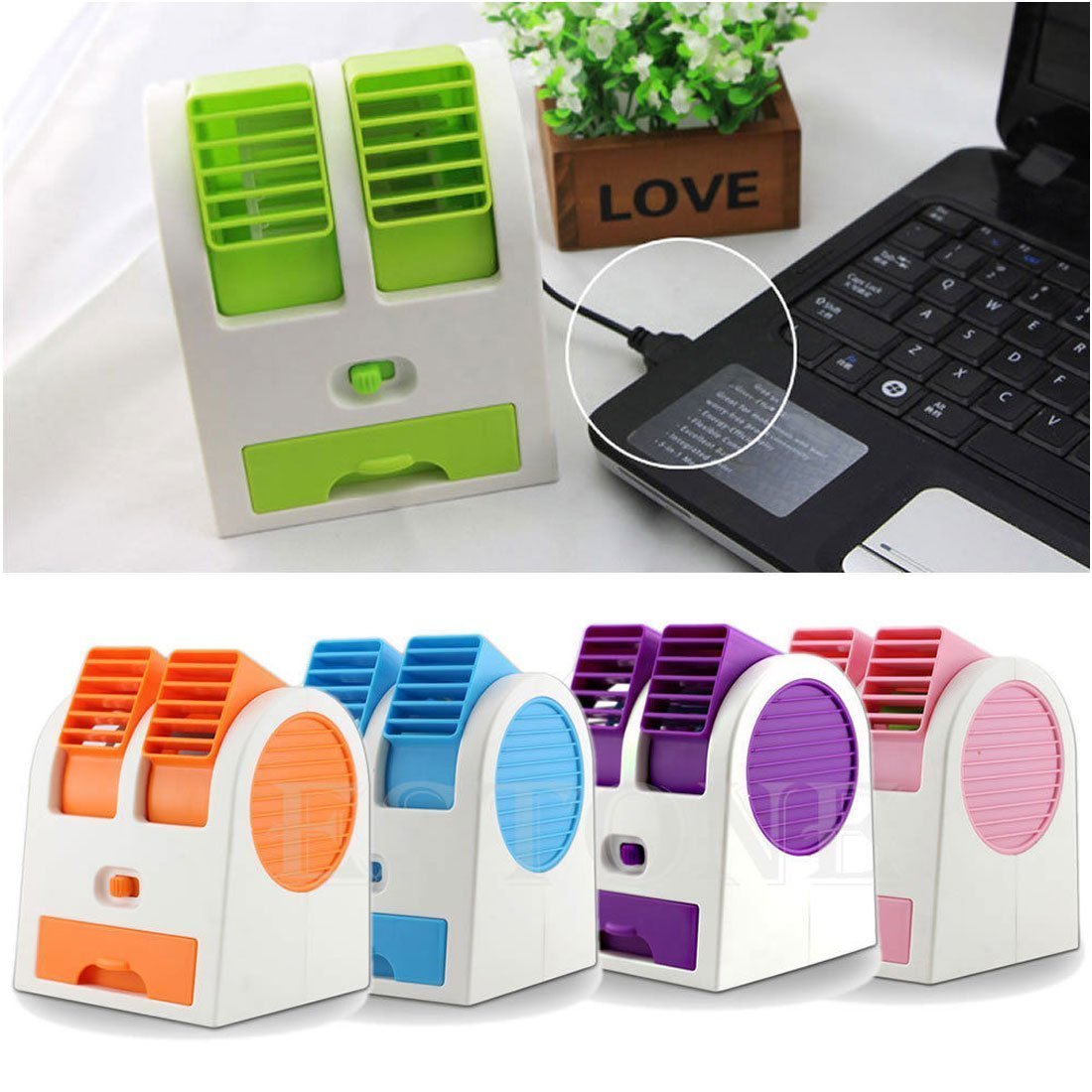 Mini air conditioner in multiple colours