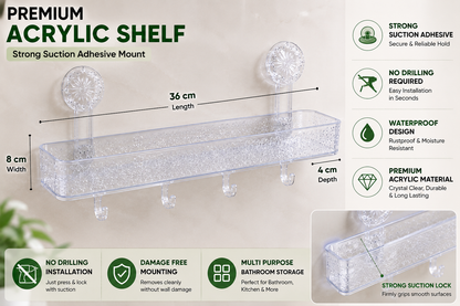 Premium acrylic bathroom shelf dimensions and features