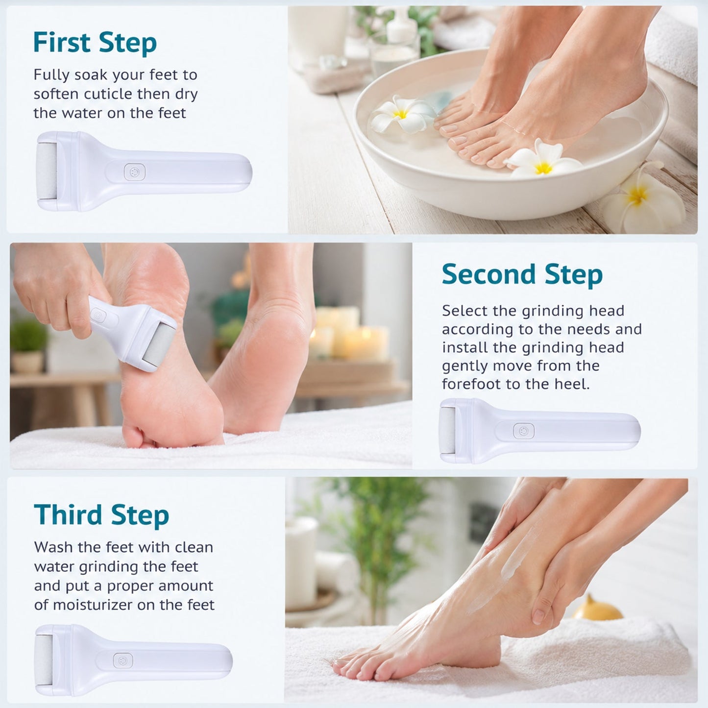 Electric Foot File – Rechargeable Callus Remover | AuriGlam