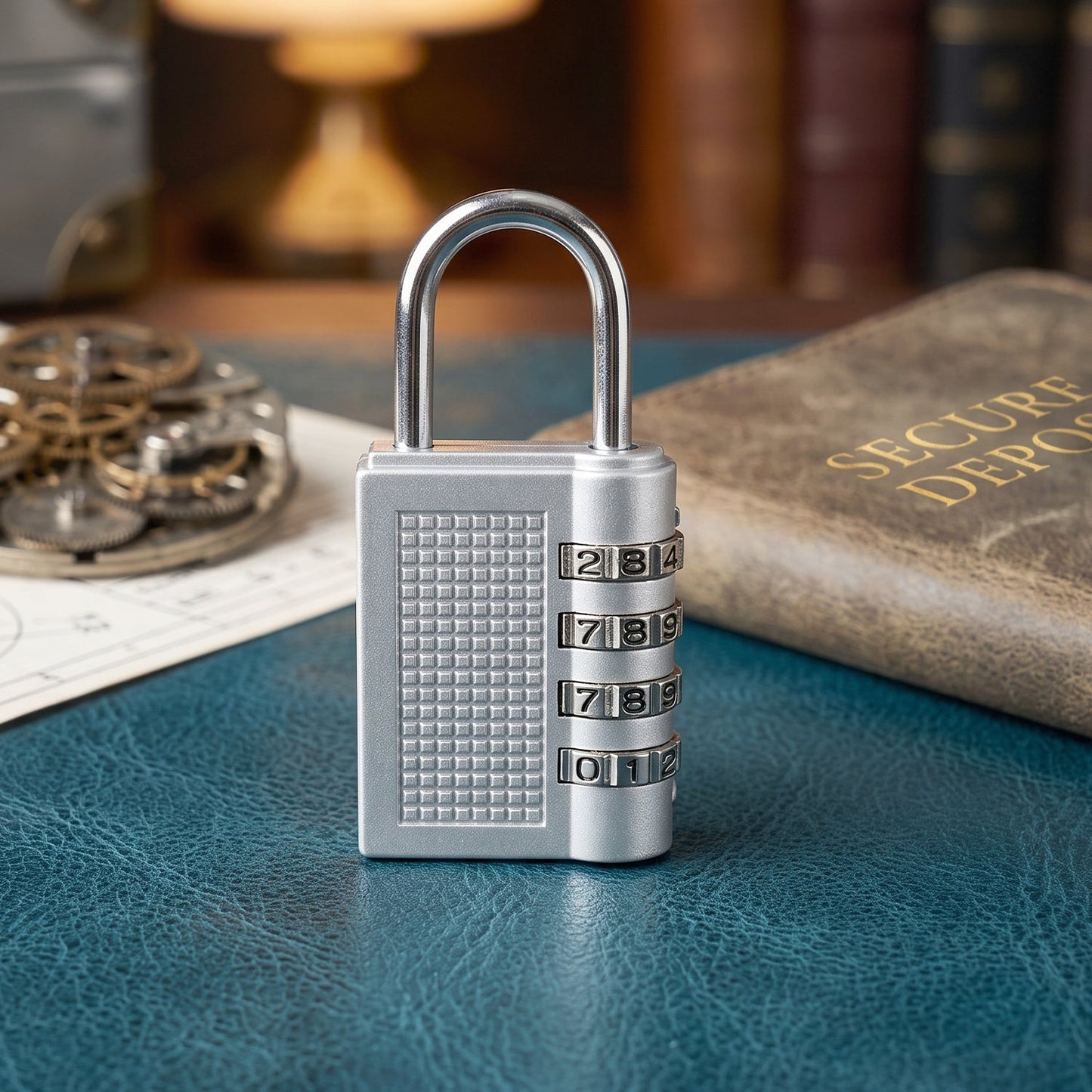 4 Digit Combination Padlock Resettable Number Lock for Luggage and Locker (1 Pc) view 3