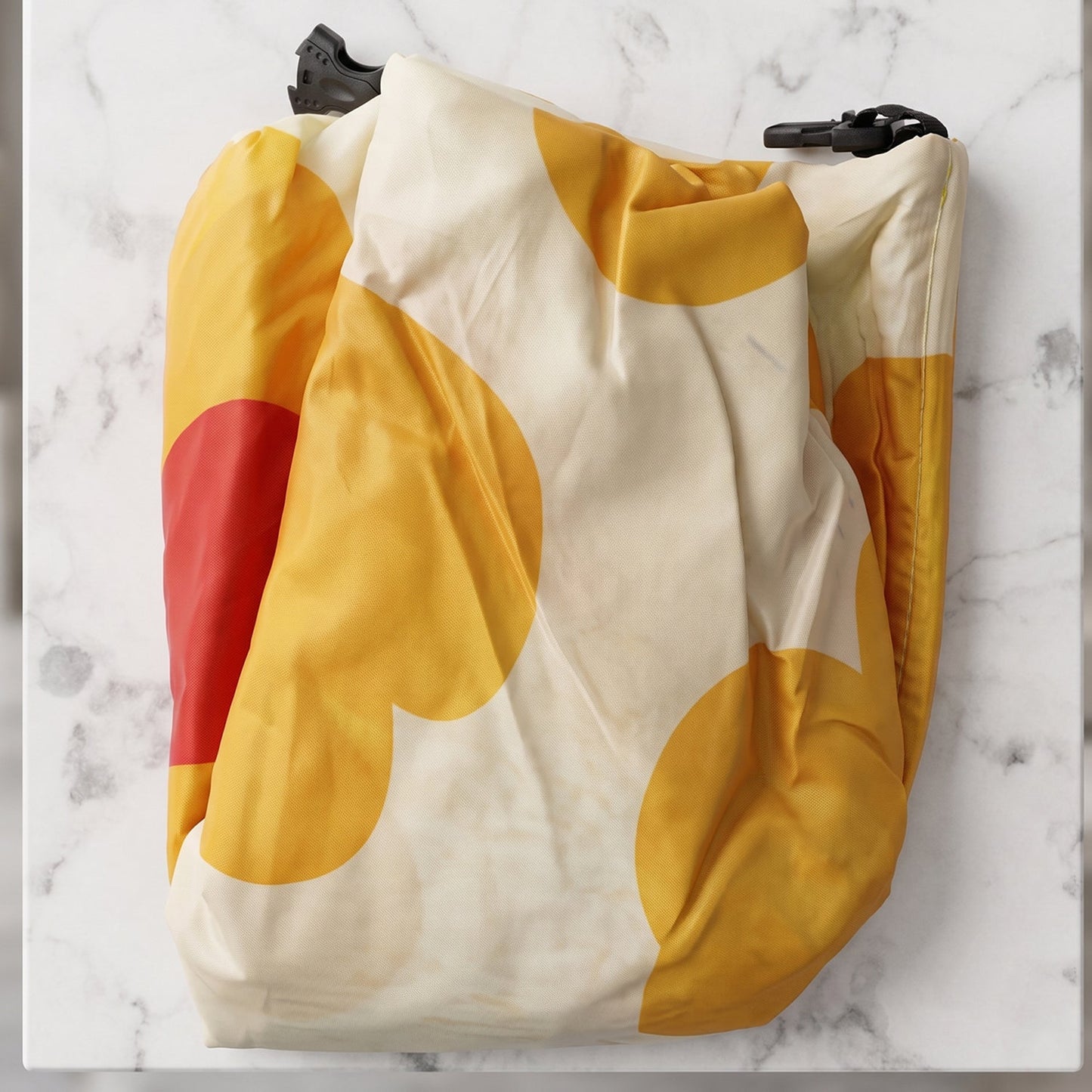 Inflatable lounge sofa with floral design, suitable for outdoor settings