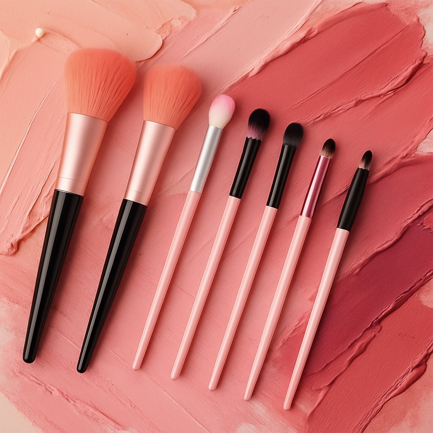 Detail view of ultra-soft synthetic makeup brush bristles