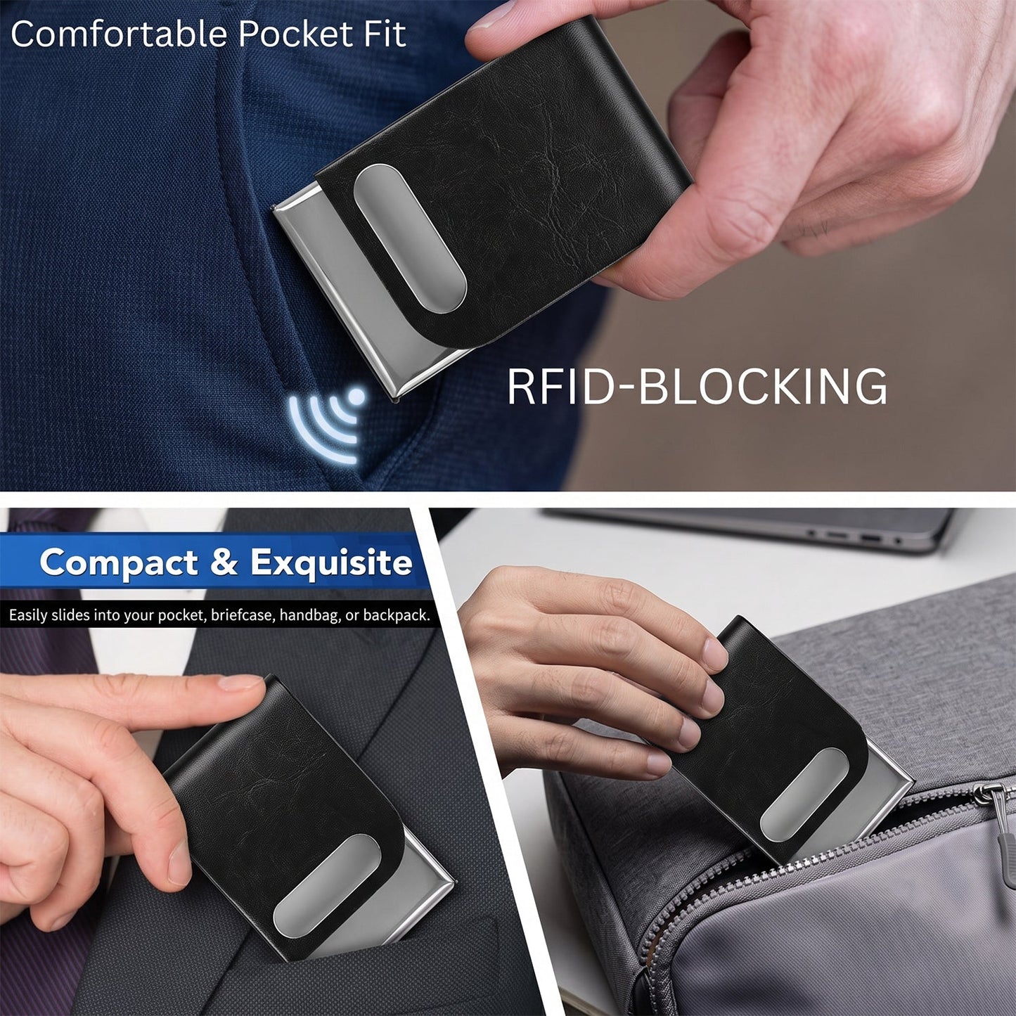 Business Card Holder – Premium Leather Finish with Steel Case