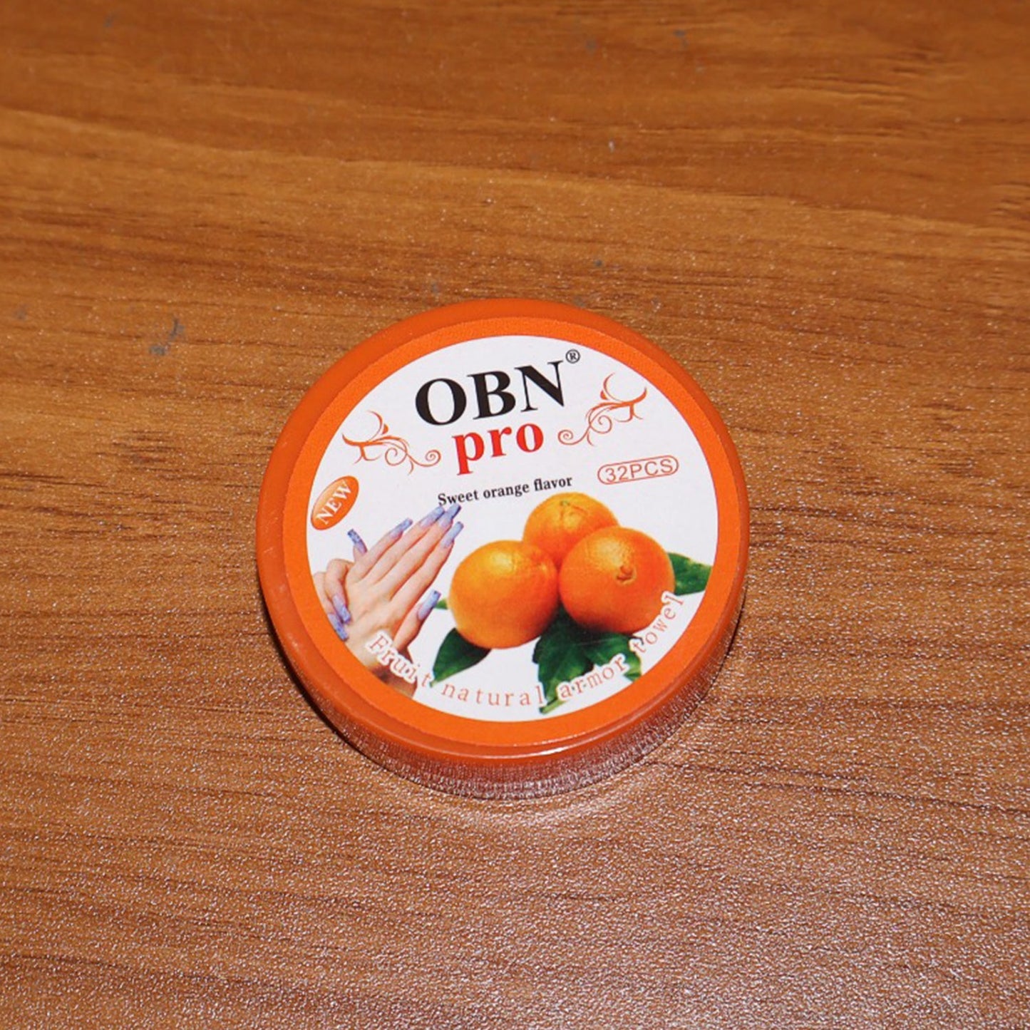 Close-up of nail polish remover wipes with quick-action formula