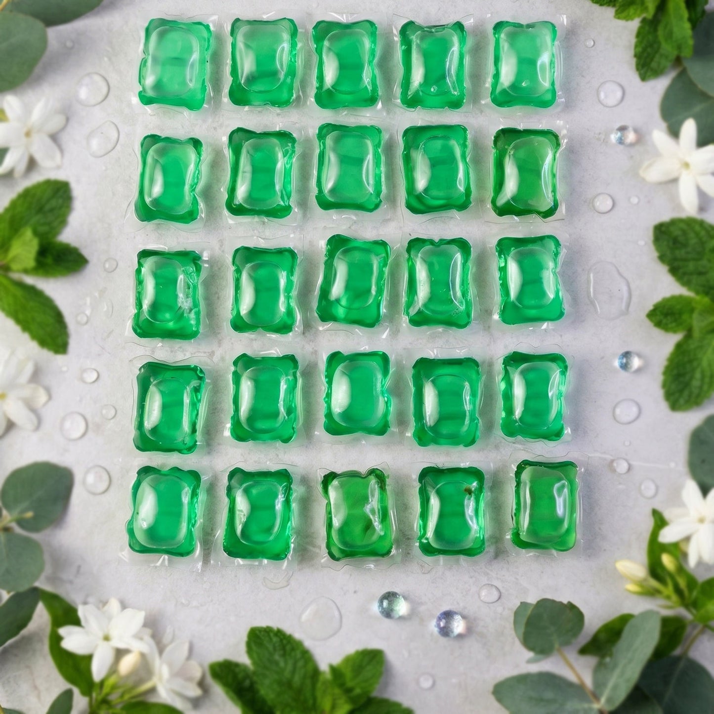 Laundry detergent pods container with branding