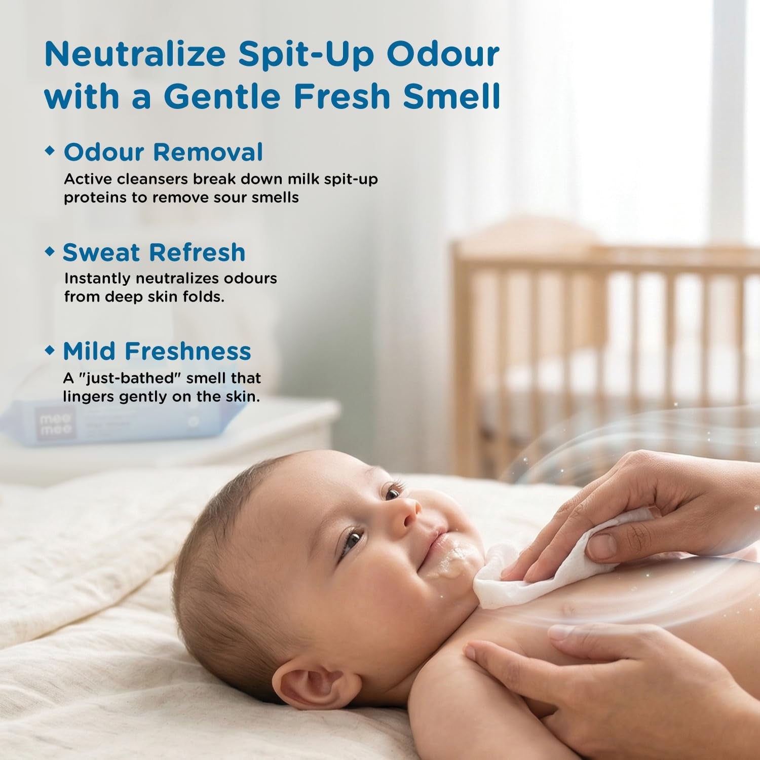 Gentle wipes suitable for sensitive baby skin