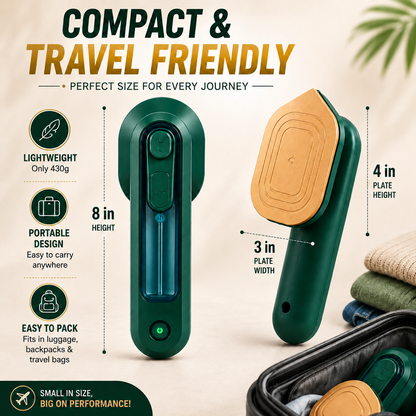 Portable Steam Iron – 2-in-1 Mini Handheld Garment Steamer with 60ML Water Tank & Titanium Heating Plate