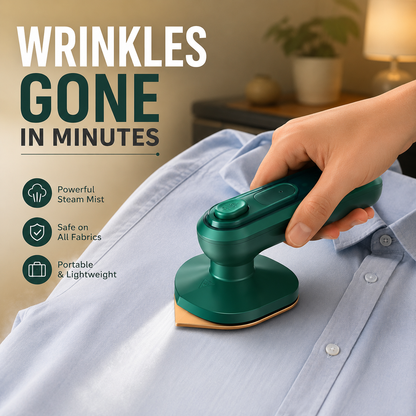 Portable Steam Iron – 2-in-1 Mini Handheld Garment Steamer with 60ML Water Tank & Titanium Heating Plate