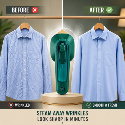 Portable Steam Iron – 2-in-1 Mini Handheld Garment Steamer with 60ML Water Tank & Titanium Heating Plate