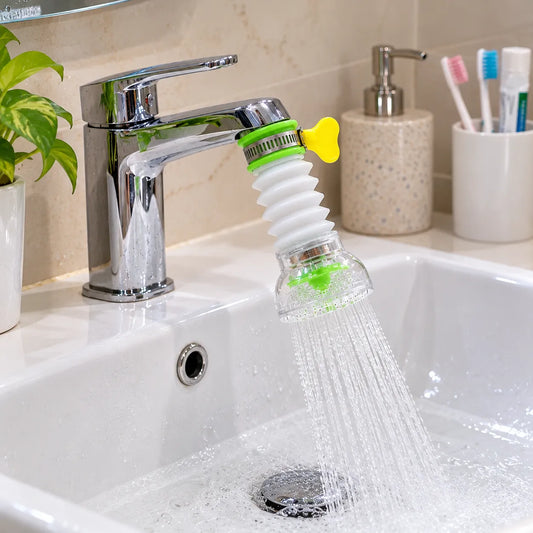360° Rotating Water Saving Faucet Sprayer – Flexible Tap Extender with Filter