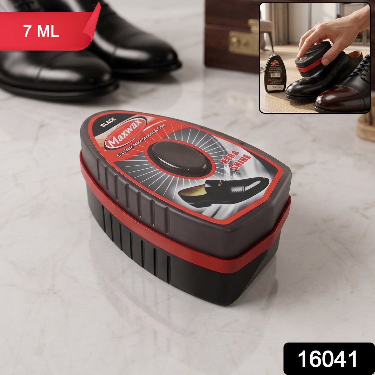 Maxwax shoe shine sponge in compact design